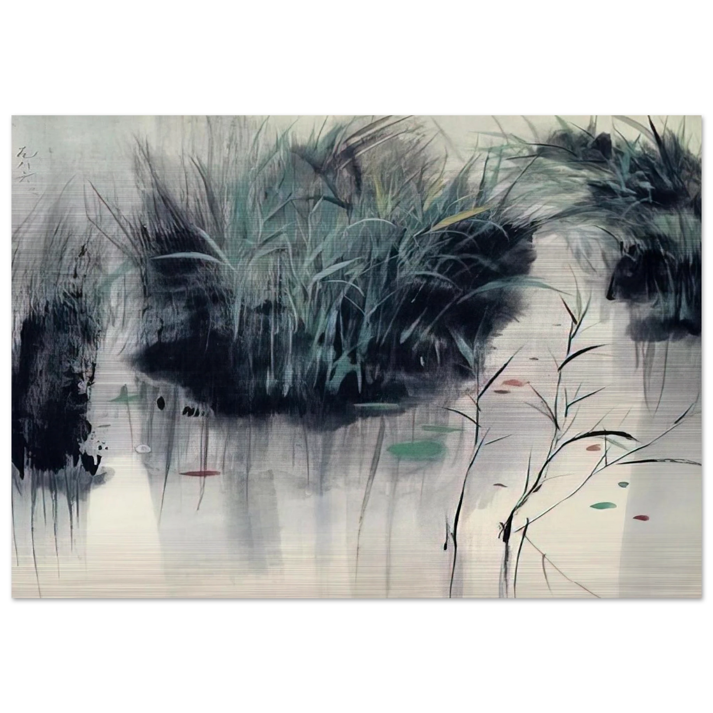 Untitled - Impressionism, Ink and wash painting - Wu Guanzhong Brushed Aluminum Print - 70x100 cm / 28x40 inches | Wu Guanzhong Aluminum Print | Wu Guanzhong Prints