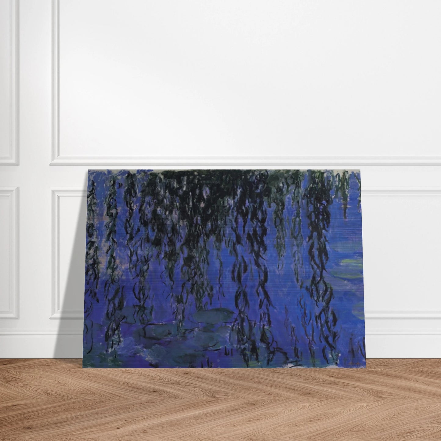 Water Lilies and Weeping Willow Branches - claude monet Brushed Aluminum Print - 70x100 cm / 28x40 inches | claude monet Aluminum Print | claude monet Prints
