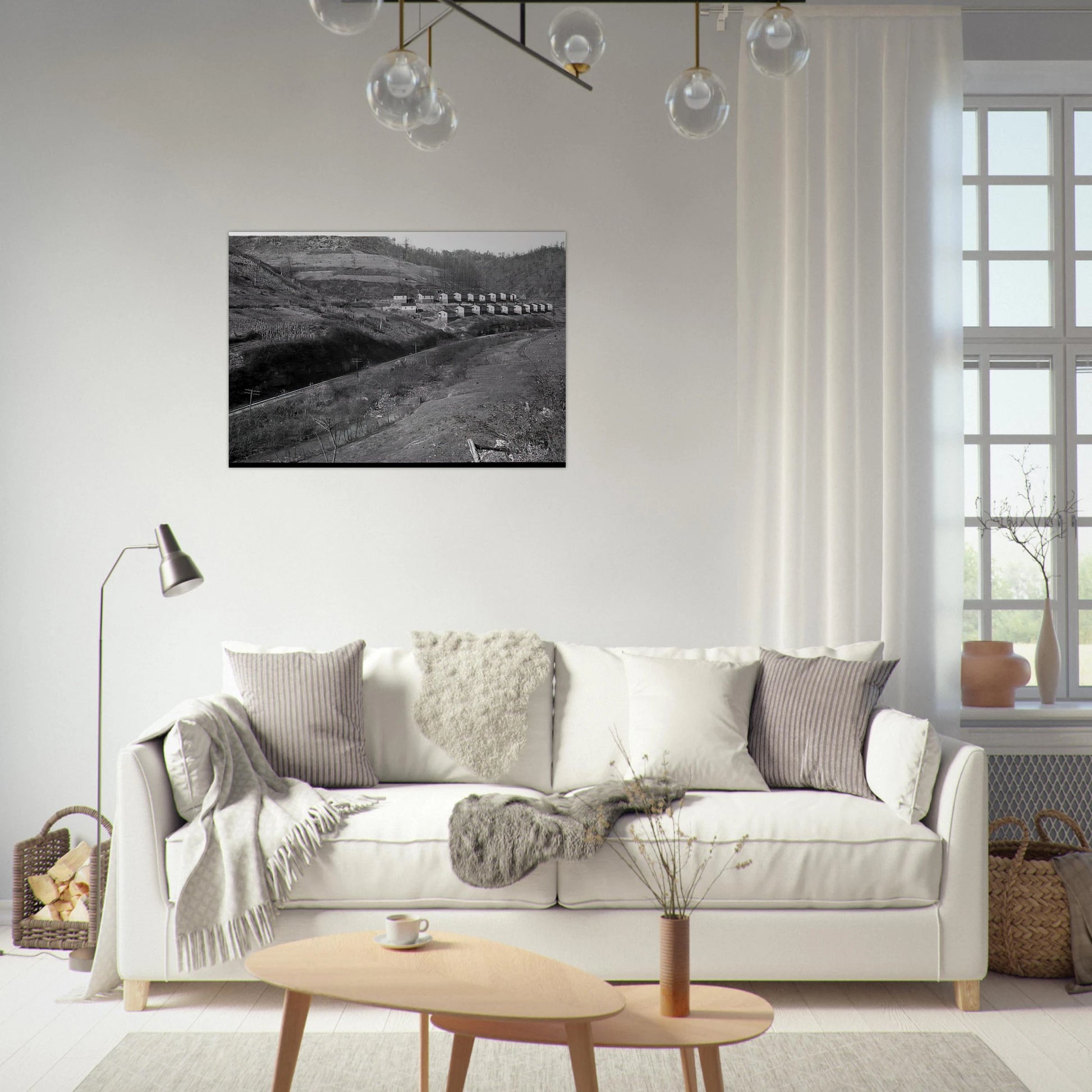 COAL COMPANY TOWN IN JENKINS 1935 - Ben Shahn Brushed Aluminum Print - 70x100 cm / 28x40 inches | Ben Shahn Aluminum Print | Ben Shahn Prints