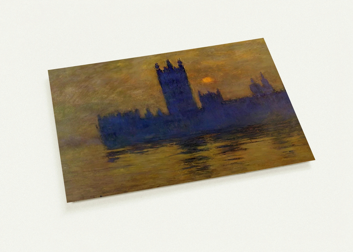 Houses of Parliament, Sunset 02 By claude monet Pack of 10 Post Cards | claude monet Post Cards | A6 (10.5 x 14.8 cm) - 4.1 x 5.8 inches