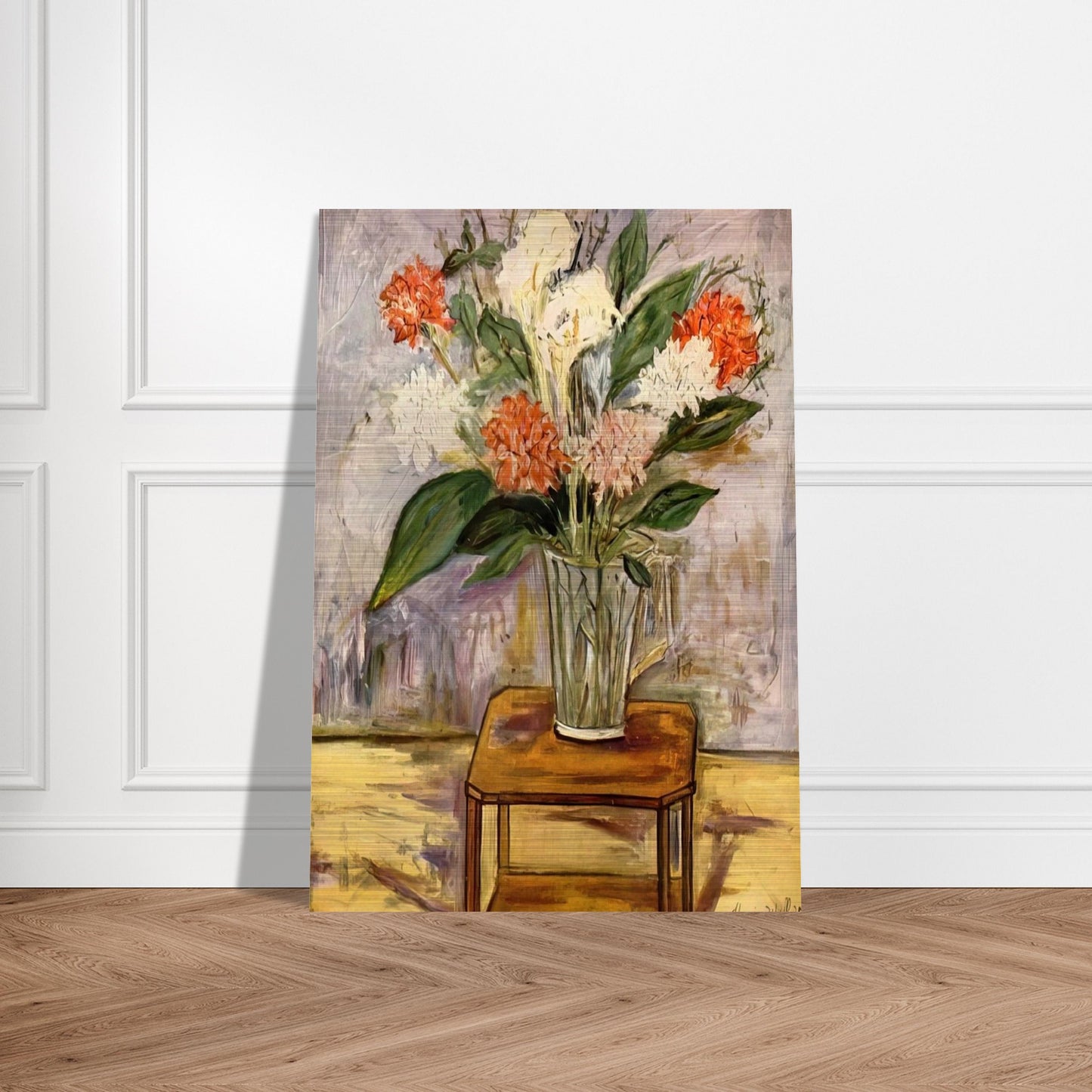 FLOWERS - Maurice Utrillo Brushed Aluminum Print - 70x100 cm / 28x40 inches | Maurice Utrillo Aluminum Print | Maurice Utrillo Prints