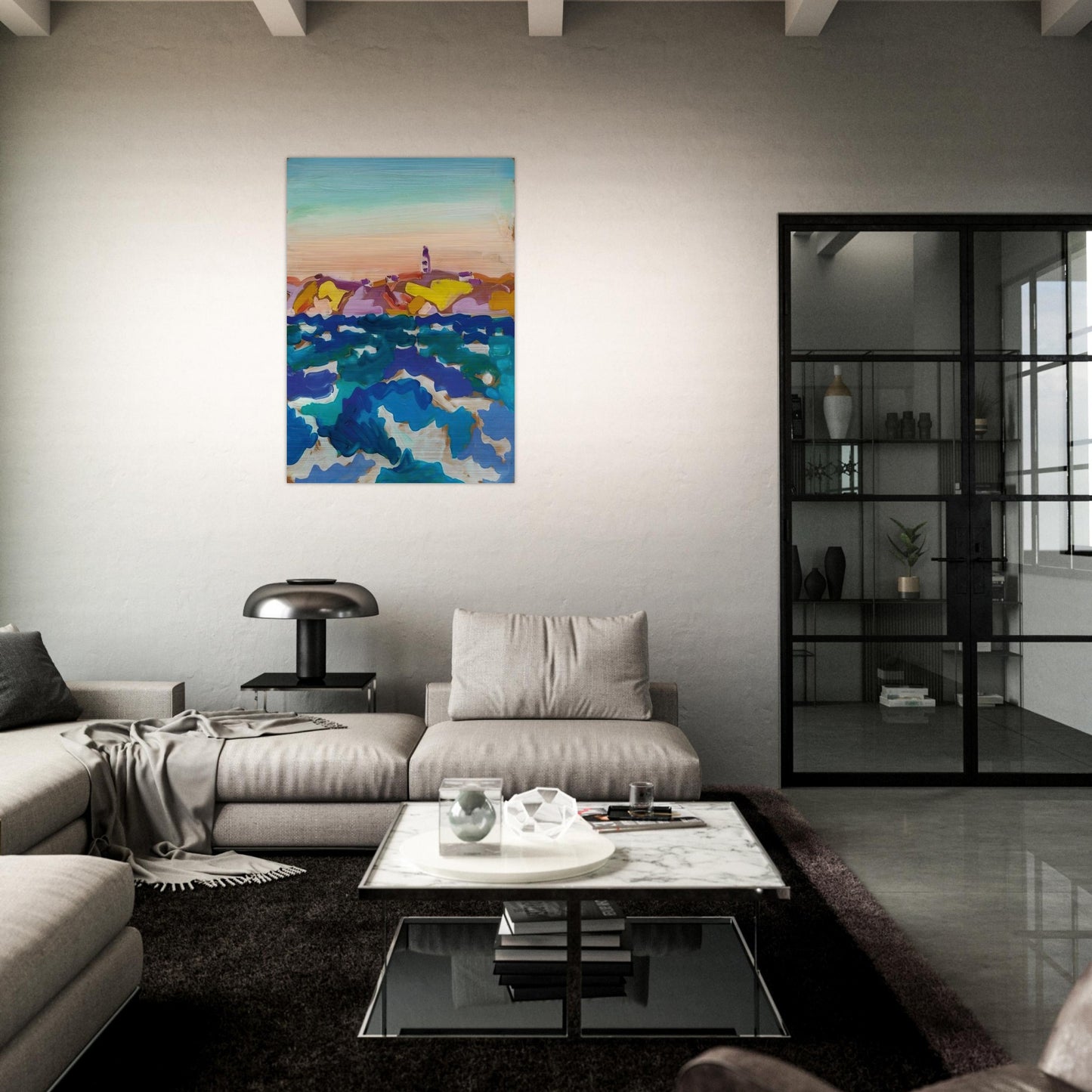 Le Phare - 1958 - Charles Lapicque Brushed Aluminum Print - 70x100 cm / 28x40 inches | Charles Lapicque Aluminum Print | Charles Lapicque Prints
