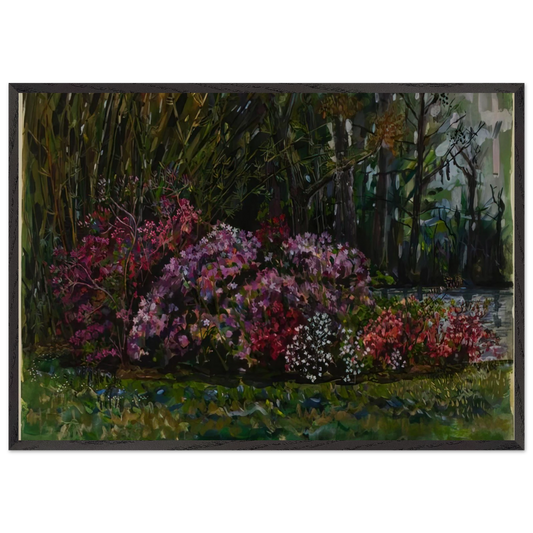ALICIA S AZALEAS ON ST MARY S RIVER - Ivan Albright 70x100 cm / 28x40 inches Framed Art Print – Black Wooden Frame