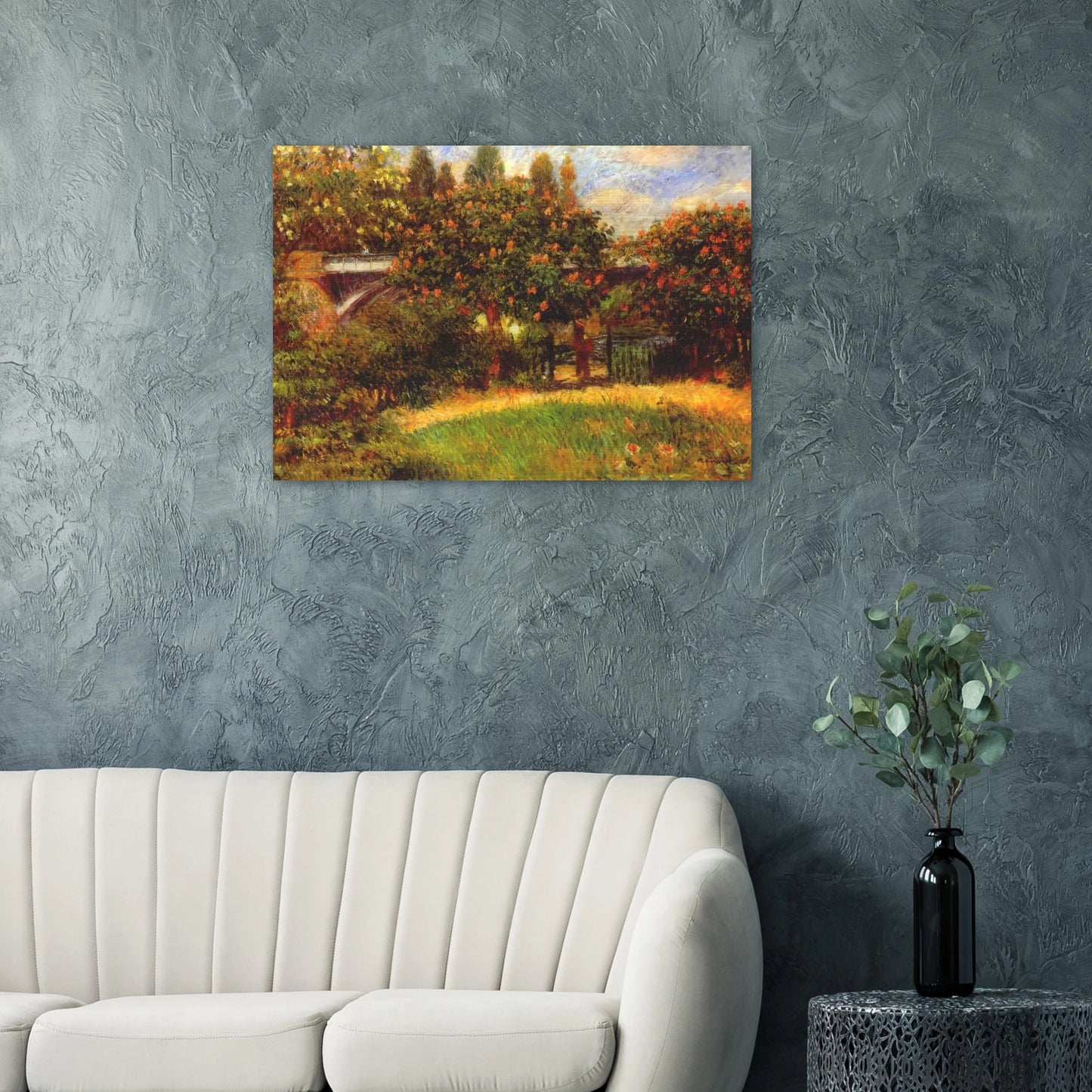 Railway Bridge at Chatou - Pierre-Auguste Renoir Brushed Aluminum Print - 70x100 cm / 28x40 inches | Pierre-Auguste Renoir Aluminum Print | Pierre-Auguste Renoir Prints