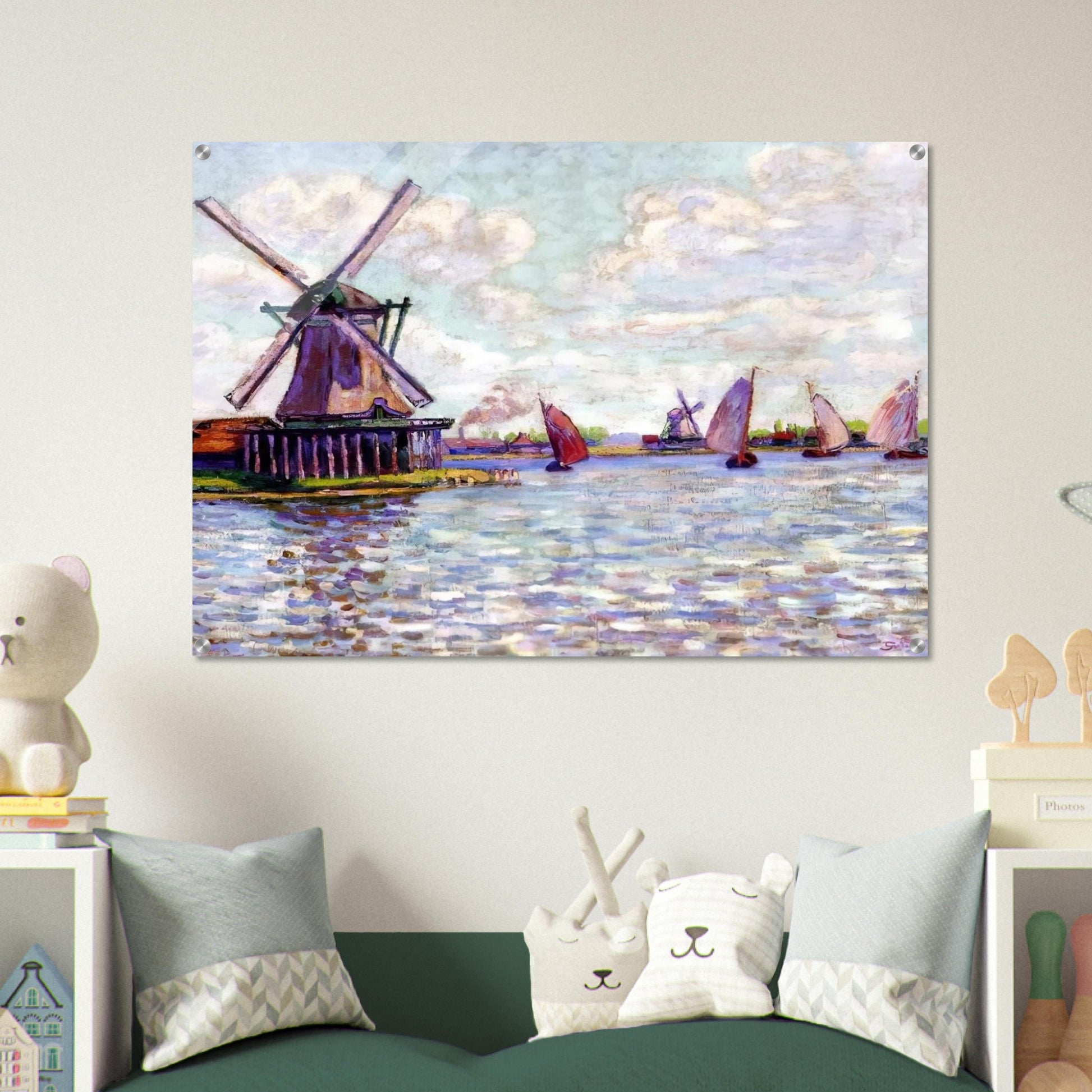 Moulins en Hollandee - 1904 - Armand Guillaumin Acrylic Print - 70x100 cm / 28x40″ inches