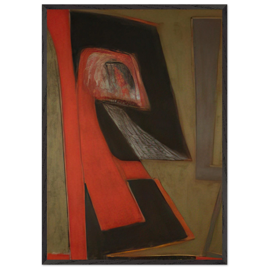 The Kiss - 2009 United States - Will Barnet 70x100 cm / 28x40 inches Framed Art Print – Black Wooden Frame
