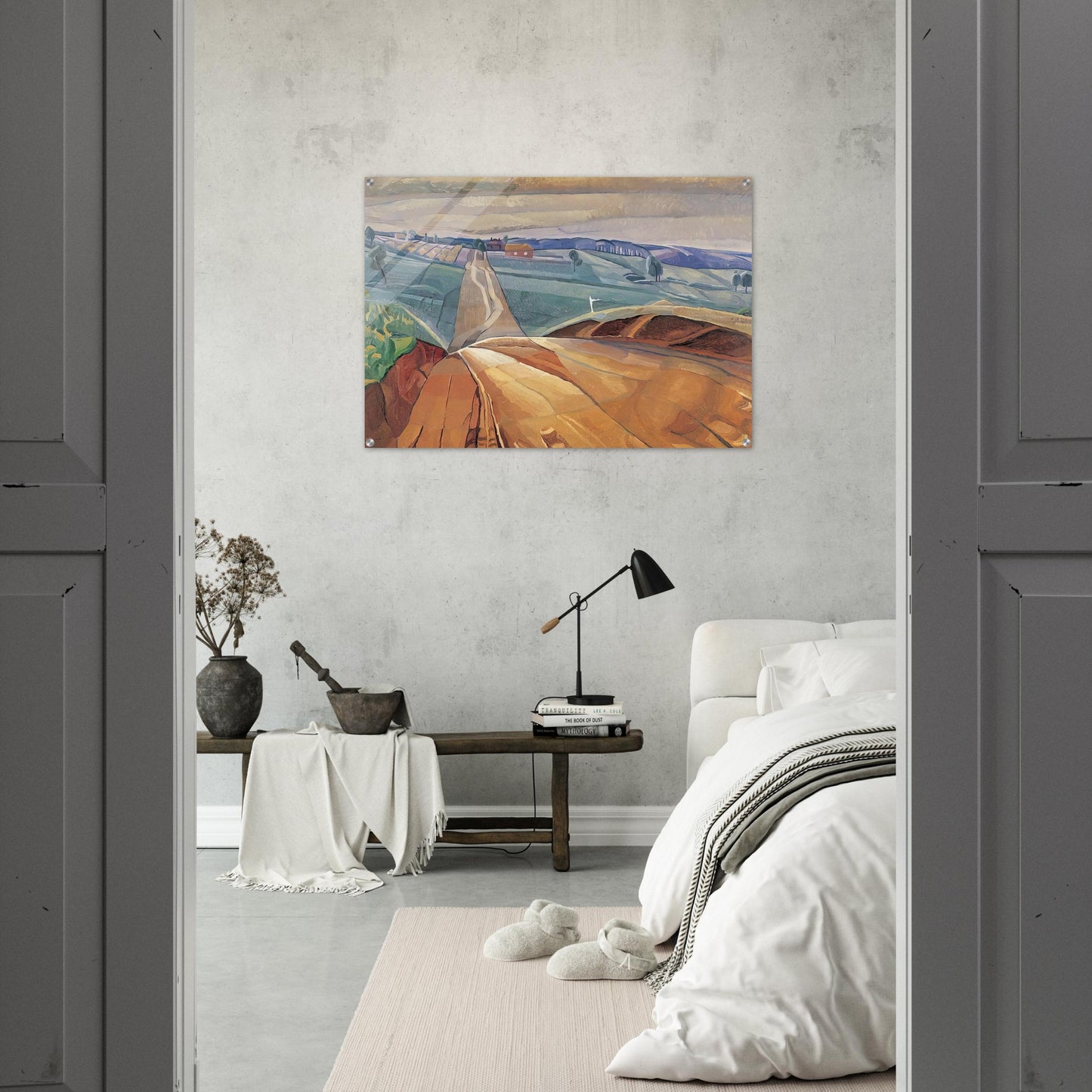 Landscape at Pentecost - 1929 - Grace Cossington Smith Acrylic Print - 70x100 cm / 28x40″ inches | Grace Cossington Smith Wall Art | Grace Cossington Smith Prints