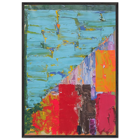 25478 - 1978 - John Hoyland 70x100 cm / 28x40 inches Framed Art Print – Black Wooden Frame