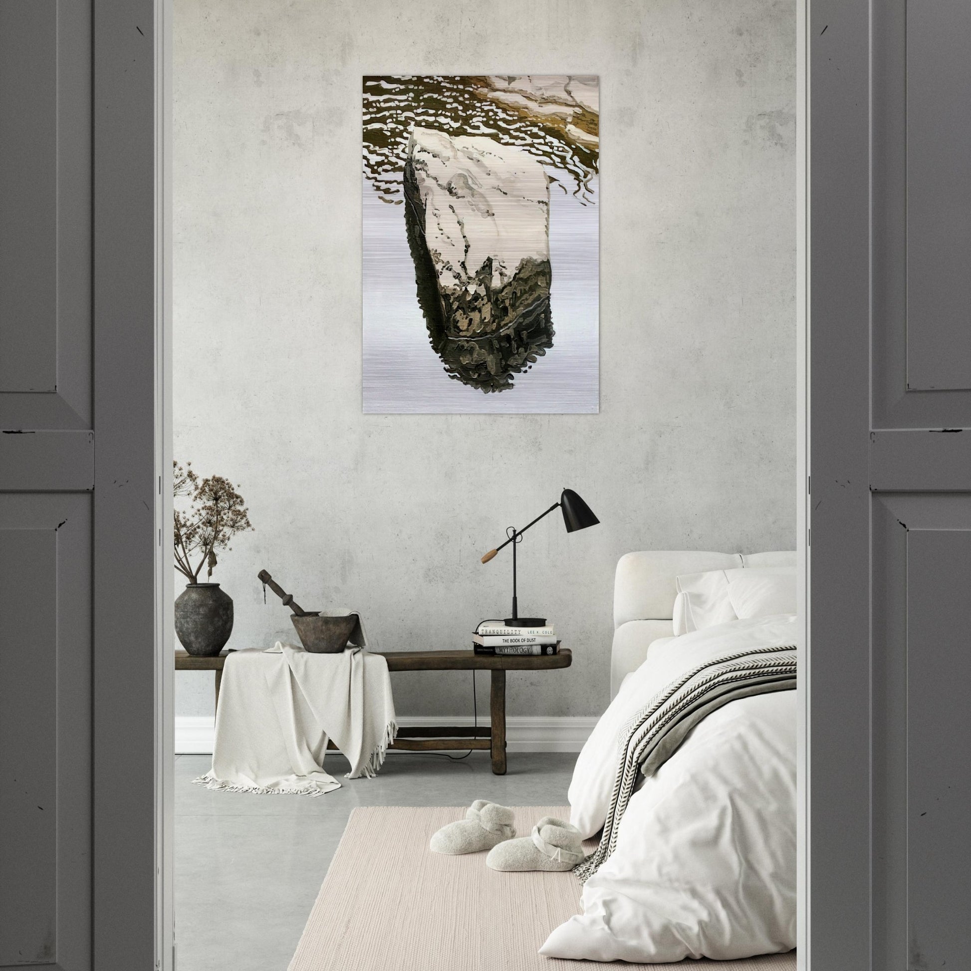 Study for Flat Boulder Reflected - 1986 - Neil Welliver Brushed Aluminum Print - 70x100 cm / 28x40 inches | Neil Welliver Aluminum Print | Neil Welliver Prints
