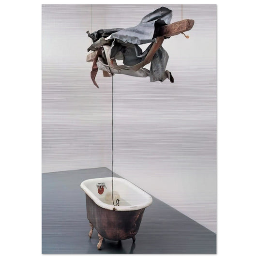 SOR AQUA VENETIAN 1973 - Robert Rauschenberg Brushed Aluminum Print - 70x100 cm / 28x40 inches | Robert Rauschenberg Aluminum Print | Robert Rauschenberg Prints