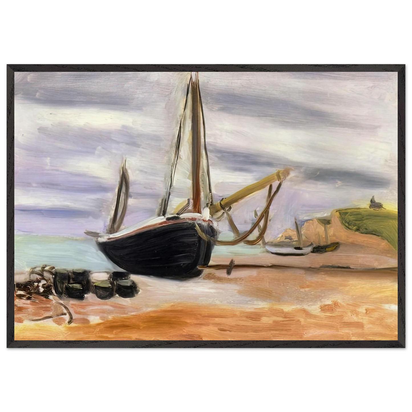 BOATS AT ETRETAT 1920 - Henri Matisse 70x100 cm / 28x40 inches Framed Art Print – Black Wooden Frame