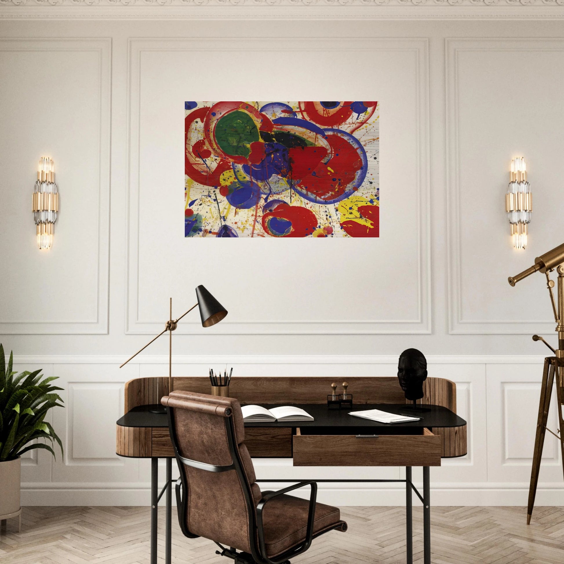 All Red - Sam Francis Brushed Aluminum Print - 70x100 cm / 28x40 inches | Sam Francis Aluminum Print | Sam Francis Prints