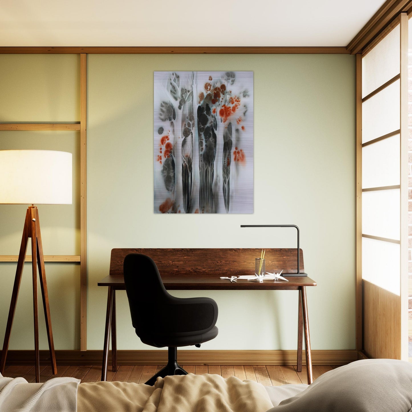 Autumn Forest - Eyvind Earle Brushed Aluminum Print - 70x100 cm / 28x40 inches | Eyvind Earle Aluminum Print | Eyvind Earle Prints