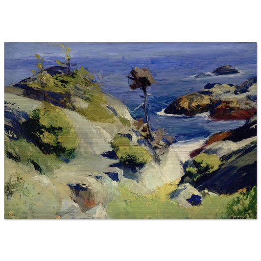 Monhegan Landscape - Edward Hopper Brushed Aluminum Print - 70x100 cm / 28x40 inches | Edward Hopper Aluminum Print | Edward Hopper Prints