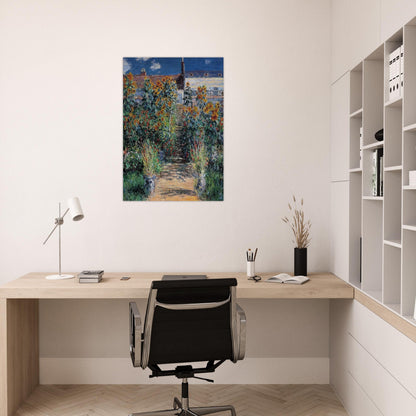The Garden at Vetheuil - claude monet Brushed Aluminum Print - 70x100 cm / 28x40 inches | claude monet Aluminum Print | claude monet Prints