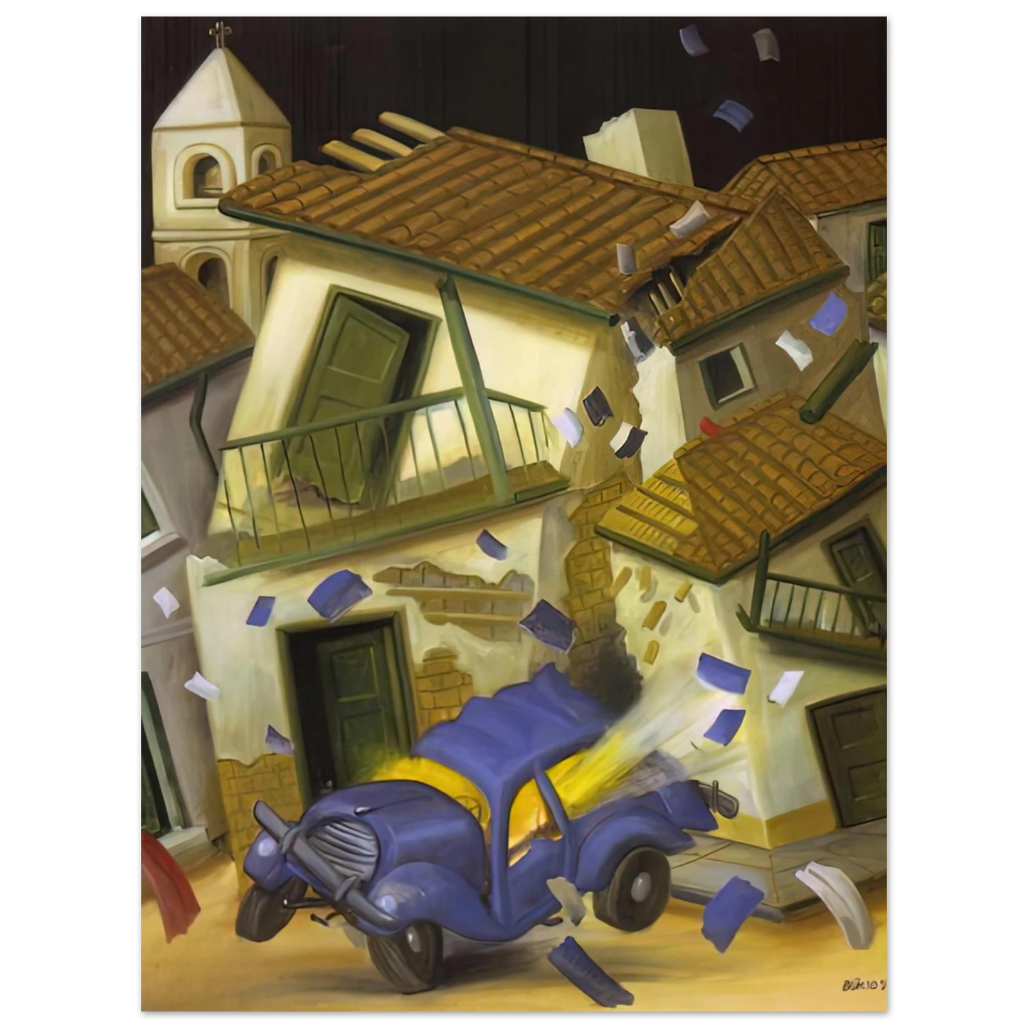 Fernando Botero - CAR BOMB  75x100 cm / 30x40inches Fine Art Poster