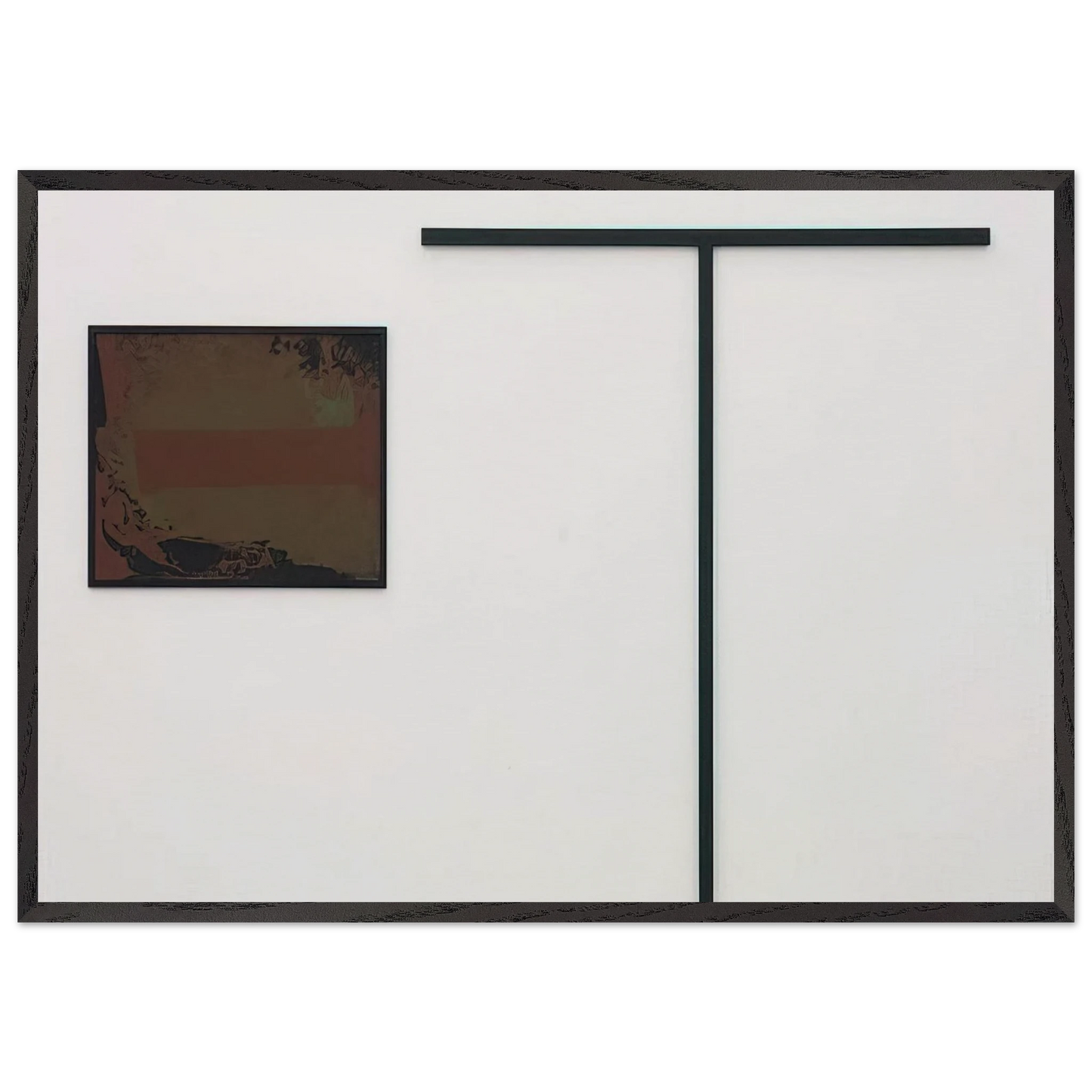 UNTITLED T FORMIGES OBJEKT MIT GOUACHE 1972 - Blinky Palermo 70x100 cm / 28x40 inches Framed Art Print – Black Wooden Frame