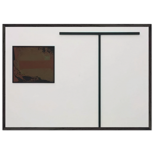 UNTITLED T FORMIGES OBJEKT MIT GOUACHE 1972 - Blinky Palermo 70x100 cm / 28x40 inches Framed Art Print – Black Wooden Frame