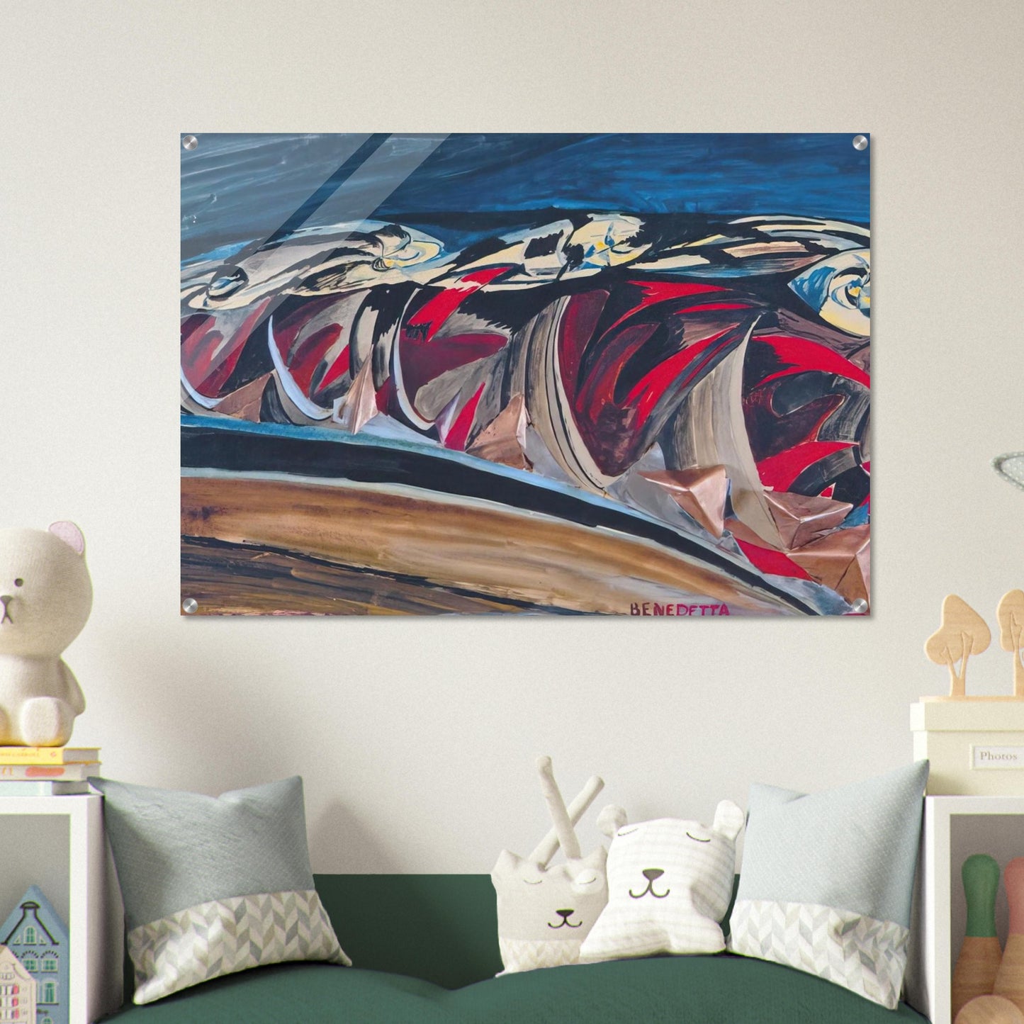 Lights  Sounds of a Night Train - 1924 - Benedetta Cappa Acrylic Print - 70x100 cm / 28x40″ inches