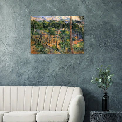L'Estaque View Through The Pines - Paul Cézanne Brushed Aluminum Print - 70x100 cm / 28x40 inches | Paul Cézanne Aluminum Print | Paul Cézanne Prints