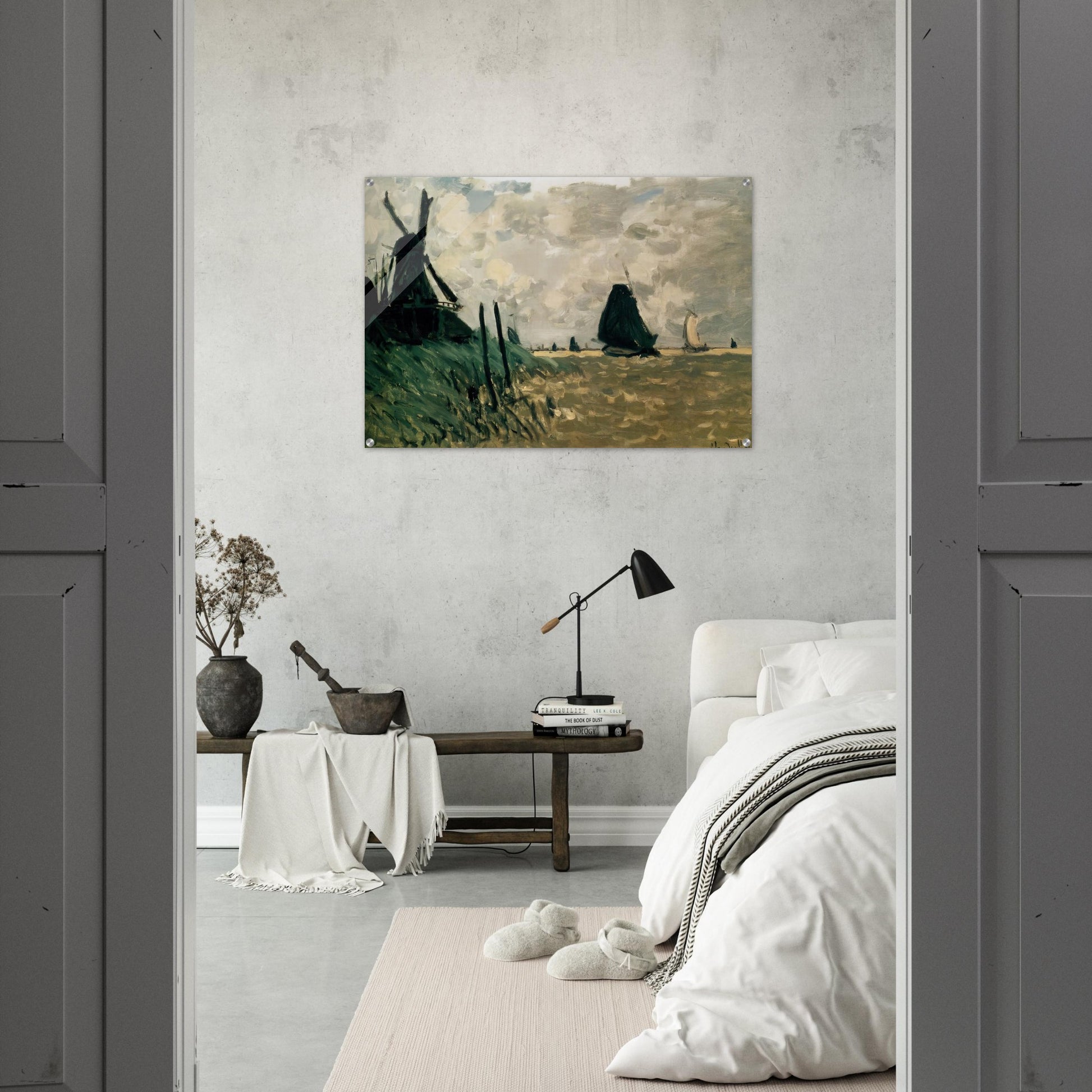 A Windmill near Zaandam - claude monet Acrylic Print - 70x100 cm / 28x40″ inches
