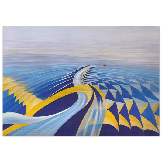 Speeding Motorboat - 1923 - Benedetta Cappa Brushed Aluminum Print - 70x100 cm / 28x40 inches | Benedetta Cappa Aluminum Print | Benedetta Cappa Prints