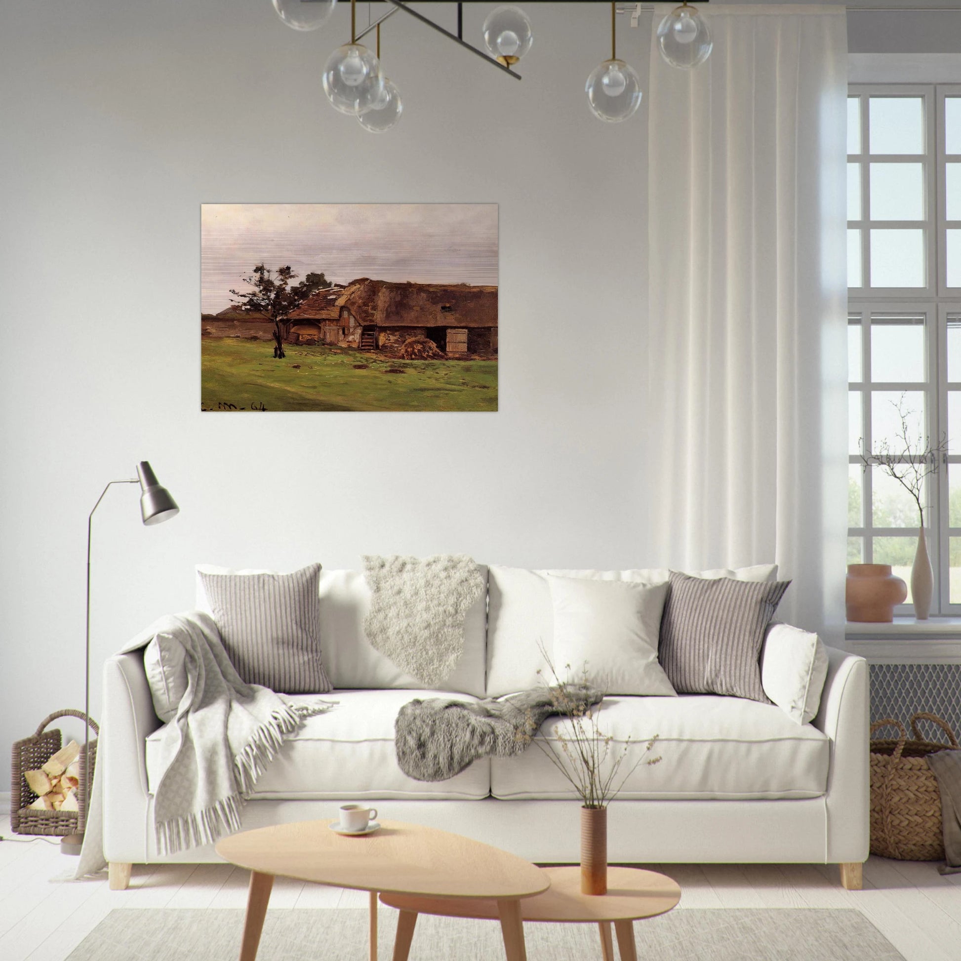 Farm near Honfleur - claude monet Brushed Aluminum Print - 70x100 cm / 28x40 inches | claude monet Aluminum Print | claude monet Prints