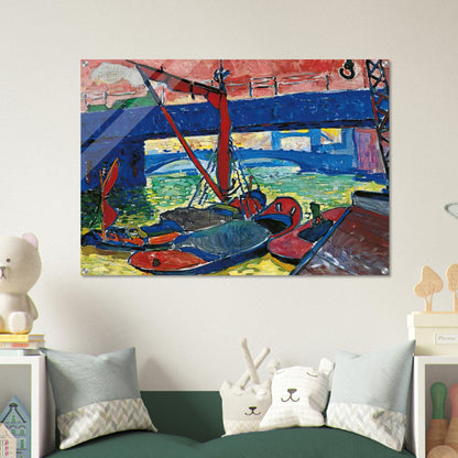BARGES ON THE THAMES 1906 - Andre Derain Acrylic Print - 70x100 cm / 28x40″ inches | Andre Derain Wall Art | Andre Derain Prints