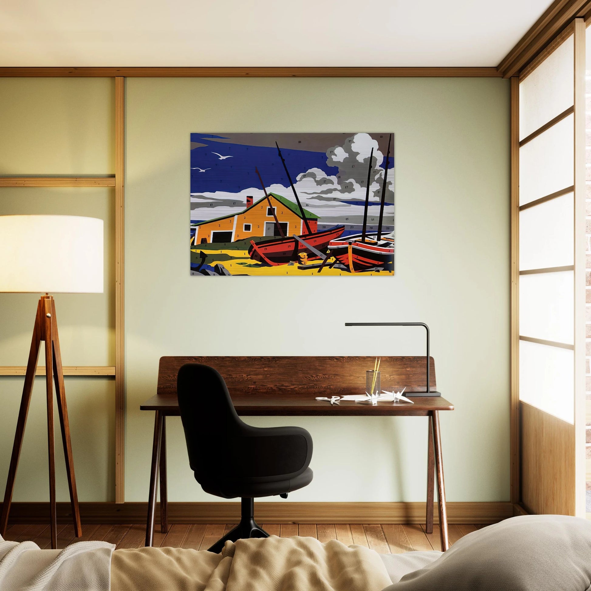 Do It Yourself  Seascape  - Andy Warhol Brushed Aluminum Print - 70x100 cm / 28x40 inches | Andy Warhol Aluminum Print | Andy Warhol Prints