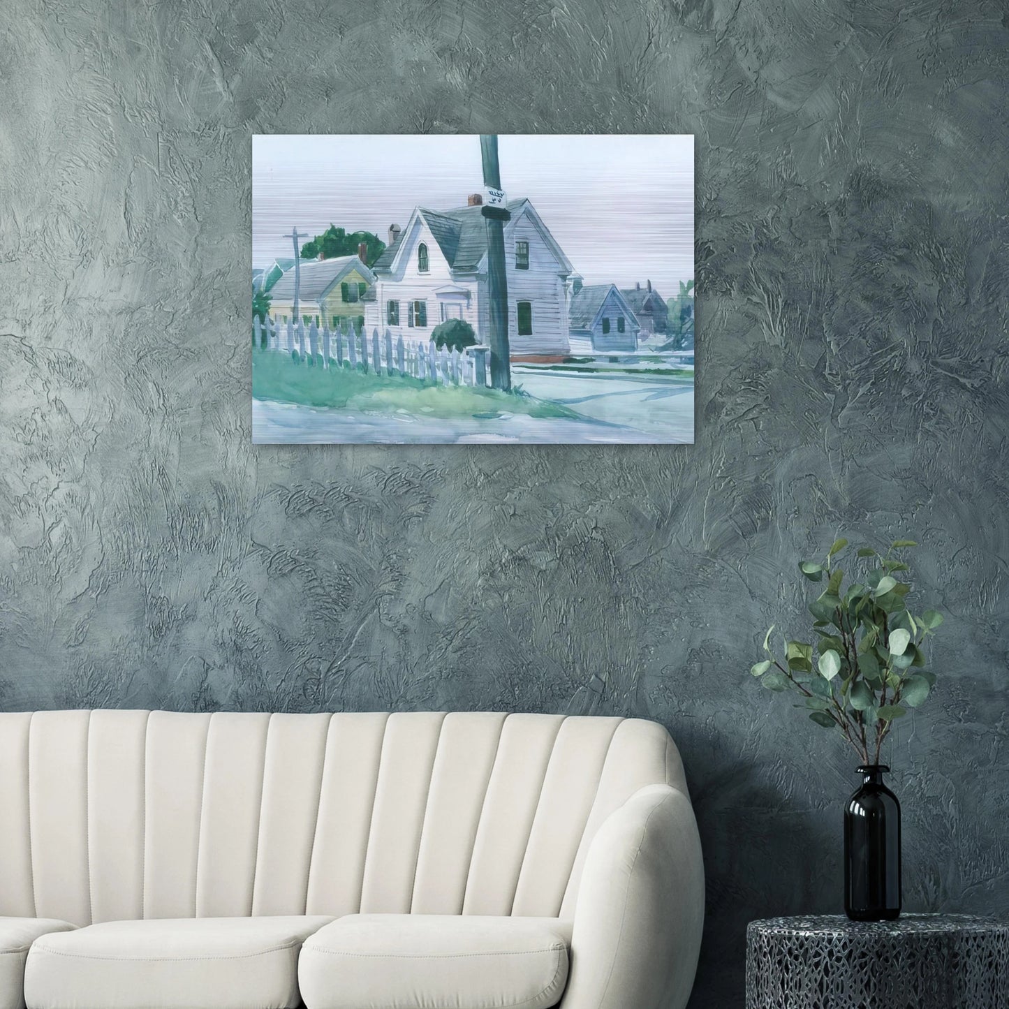 White House with Dormer Window - Edward Hopper Brushed Aluminum Print - 70x100 cm / 28x40 inches | Edward Hopper Aluminum Print | Edward Hopper Prints