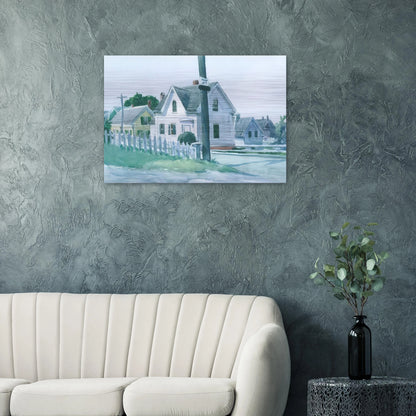 White House with Dormer Window - Edward Hopper Brushed Aluminum Print - 70x100 cm / 28x40 inches | Edward Hopper Aluminum Print | Edward Hopper Prints