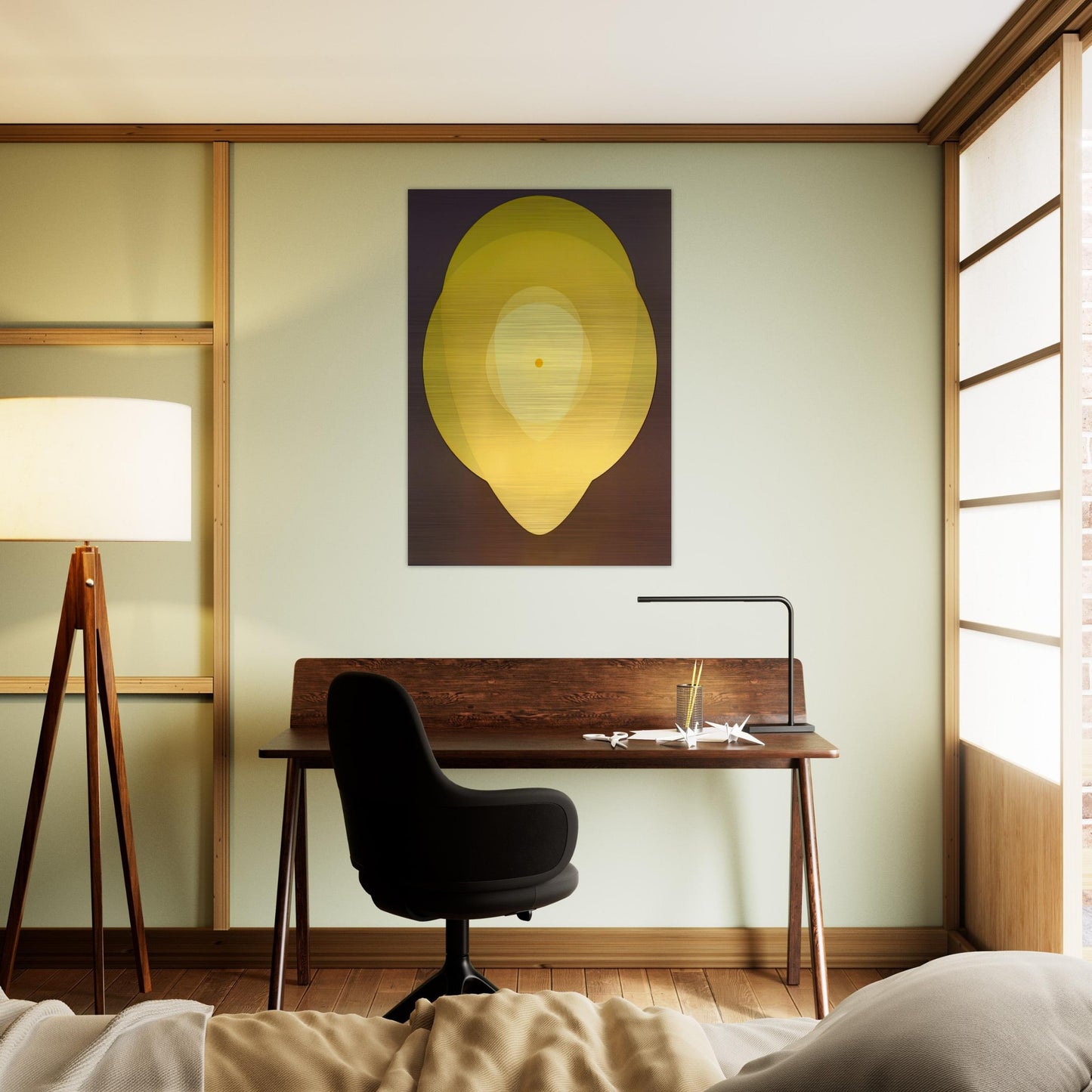 Yellow Mandala - 1970 - Clarence Holbrook Carter Brushed Aluminum Print - 70x100 cm / 28x40 inches | Clarence Holbrook Carter Aluminum Print | Clarence Holbrook Carter Prints