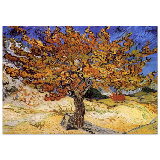 Mulberry Tree - Vincent van Gogh Brushed Aluminum Print - 70x100 cm / 28x40 inches | Vincent van Gogh Aluminum Print | Vincent van Gogh Prints