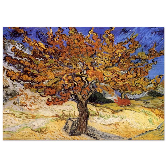 Mulberry Tree - Vincent van Gogh Brushed Aluminum Print - 70x100 cm / 28x40 inches | Vincent van Gogh Aluminum Print | Vincent van Gogh Prints