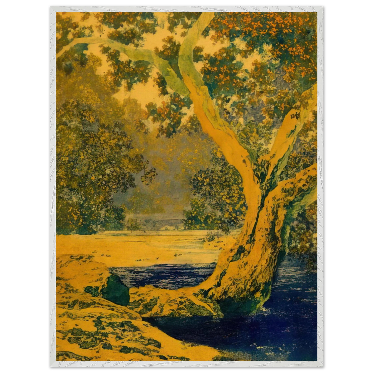 Maxfield Parrish - Study for Autumn Brook Wall Art - 60x80 cm / 24x32 inches - Fine Art Poster - -