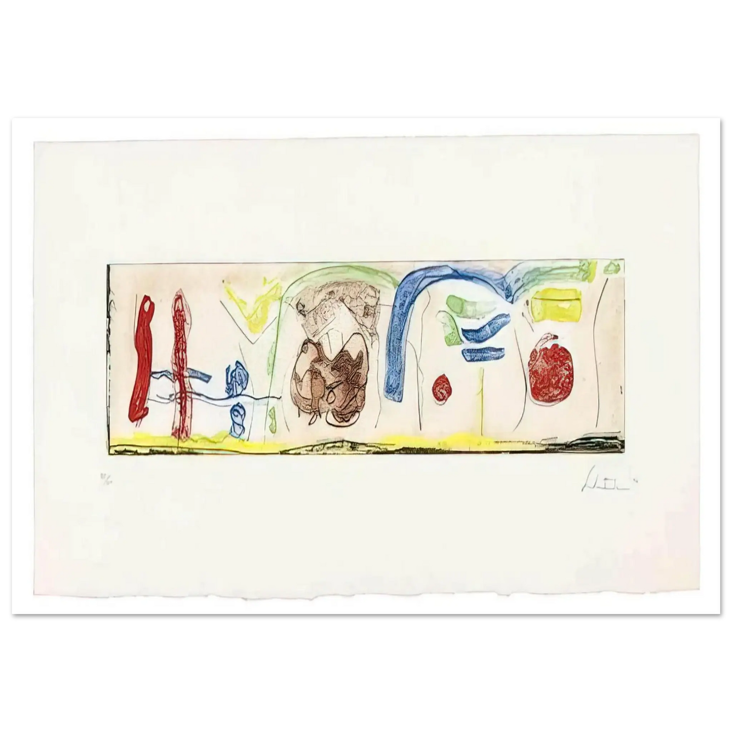 Helen Frankenthaler - Bridges - 1996 Wall art - 13x18 cm / 5x7 Inches - Fine Art Poster - -