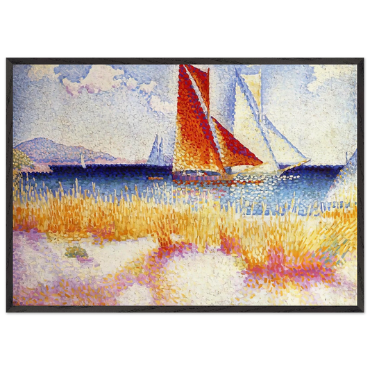 Regatta - Henri-Edmond Cross 70x100 cm / 28x40 inches Framed Art Print – Black Wooden Frame