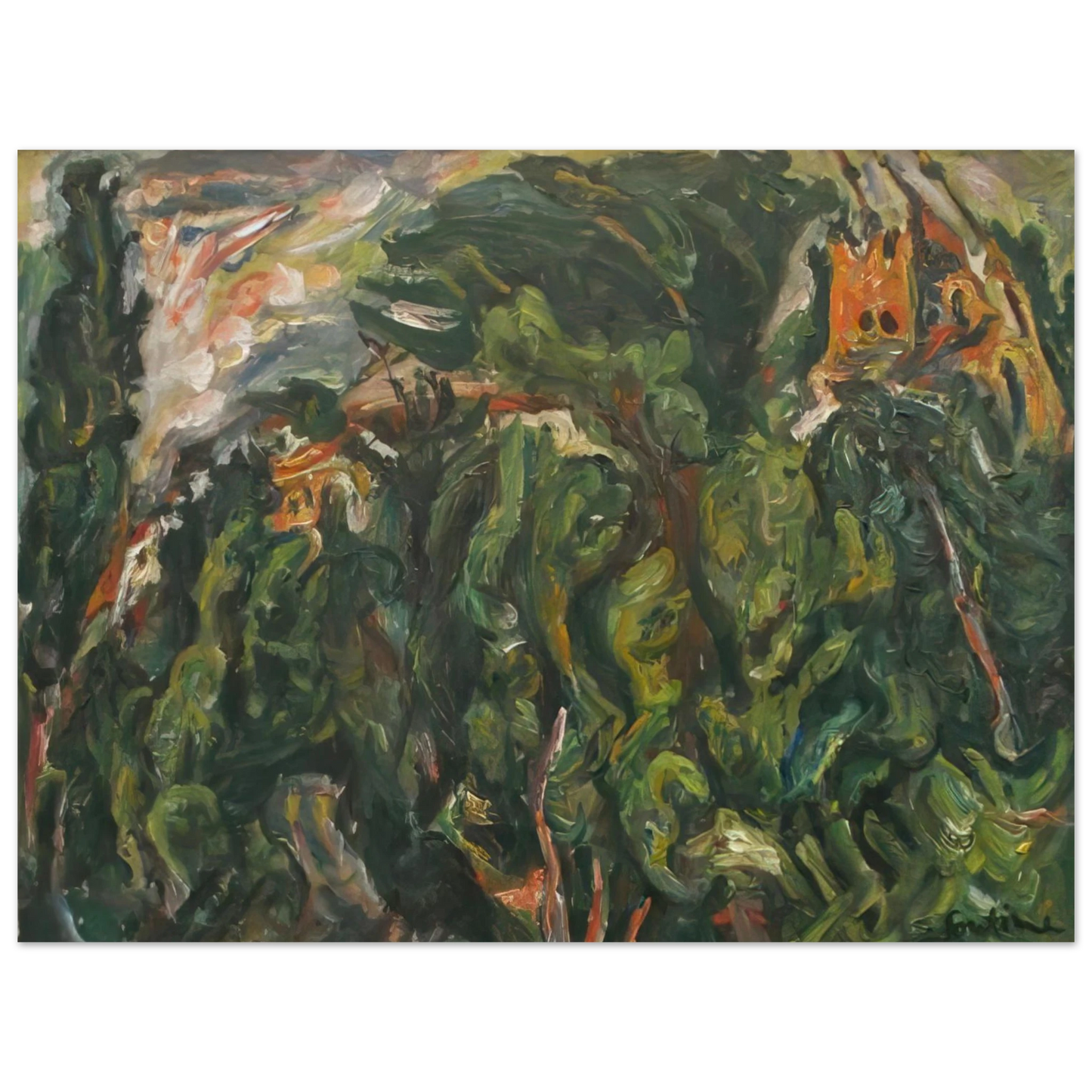 Chaim Soutine - THE RED CASTLE OF CERET 1919  75x100 cm / 30x40inches Fine Art Poster