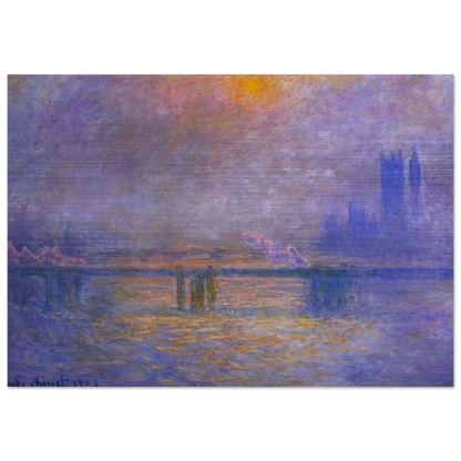 Charing Cross Bridge, The Thames 02 - claude monet Brushed Aluminum Print - 70x100 cm / 28x40 inches | claude monet Aluminum Print | claude monet Prints