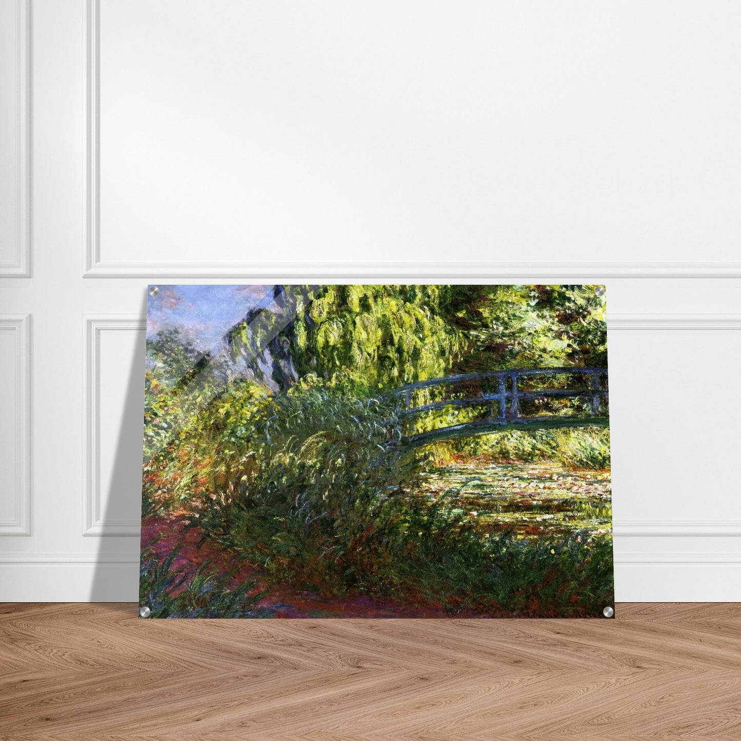The Japanese Bridge The Water-Lily Pond and Path by the Water - claude monet Acrylic Print - 70x100 cm / 28x40″ inches