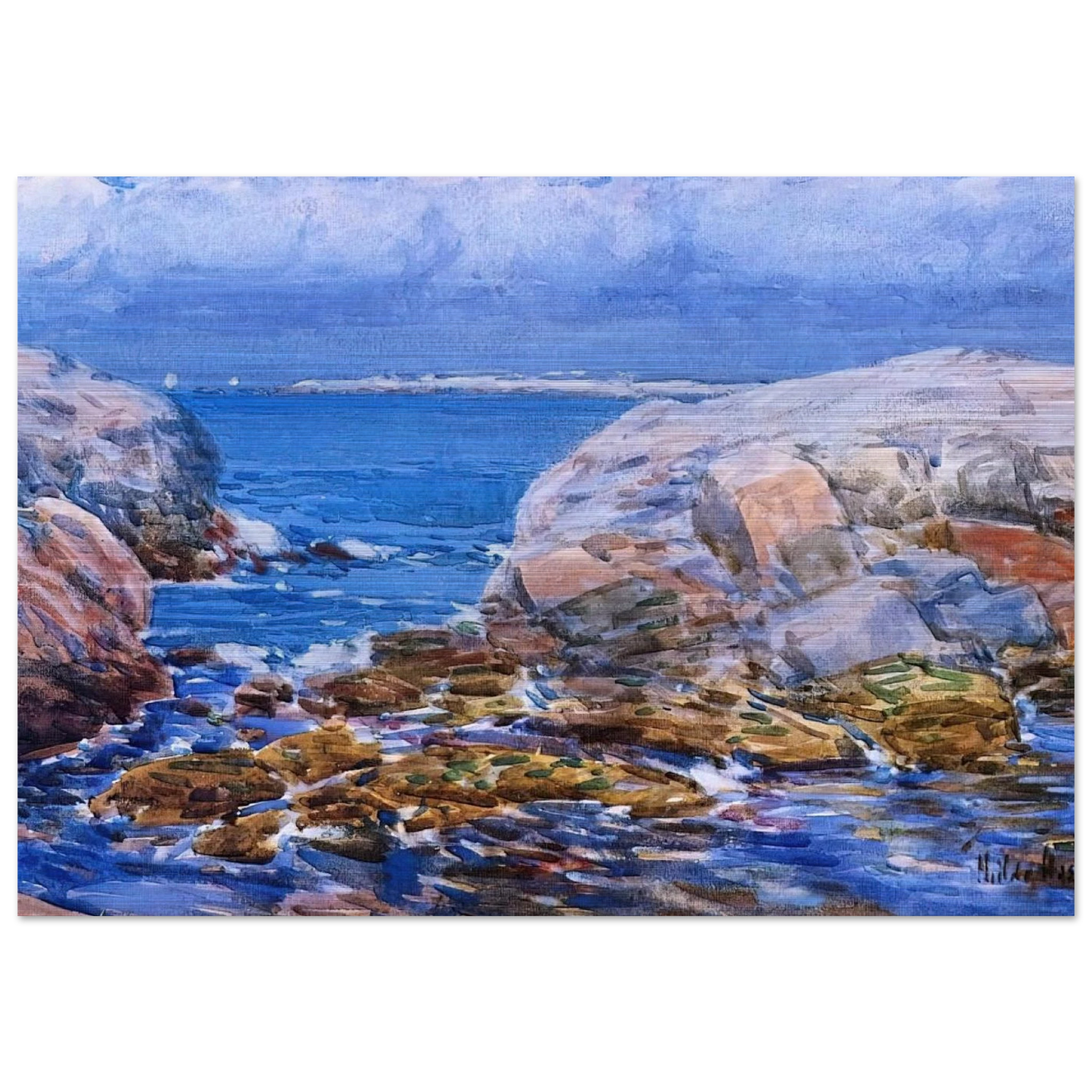 Duck Island, Isles of Shoals - Childe Hassam Brushed Aluminum Print - 70x100 cm / 28x40 inches | Childe Hassam Aluminum Print | Childe Hassam Prints