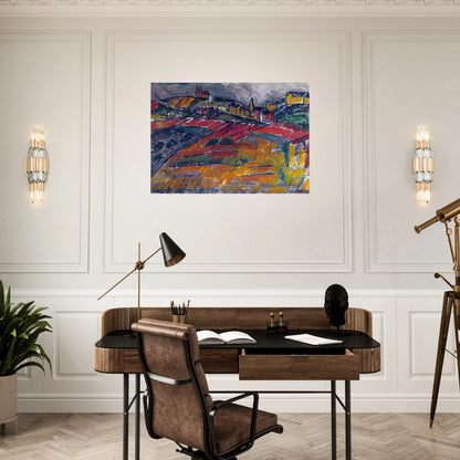 LANDSCAPE WITH RED AND YELLOW - Raoul Dufy Brushed Aluminum Print - 70x100 cm / 28x40 inches | Raoul Dufy Aluminum Print | Raoul Dufy Prints
