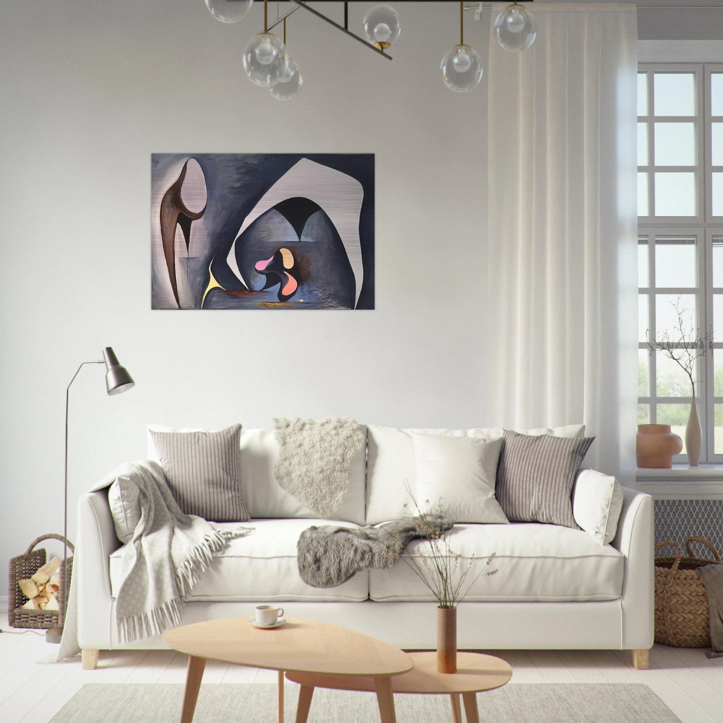 Magical Forms - 1945 - Lorser Feitelson Brushed Aluminum Print - 70x100 cm / 28x40 inches | Lorser Feitelson Aluminum Print | Lorser Feitelson Prints