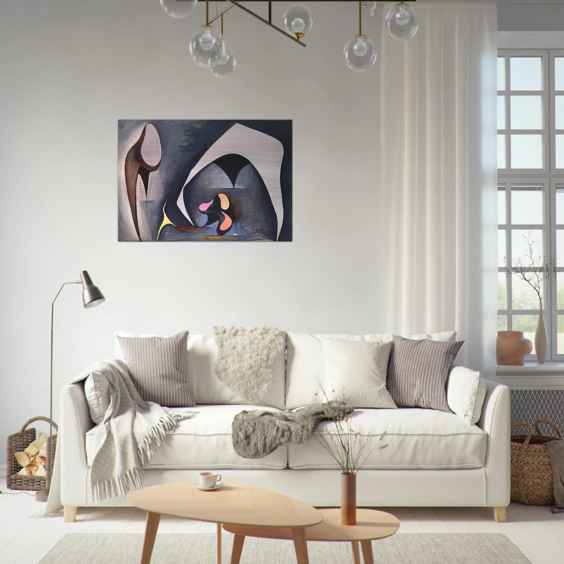 Magical Forms - 1945 - Lorser Feitelson Brushed Aluminum Print - 70x100 cm / 28x40 inches | Lorser Feitelson Aluminum Print | Lorser Feitelson Prints