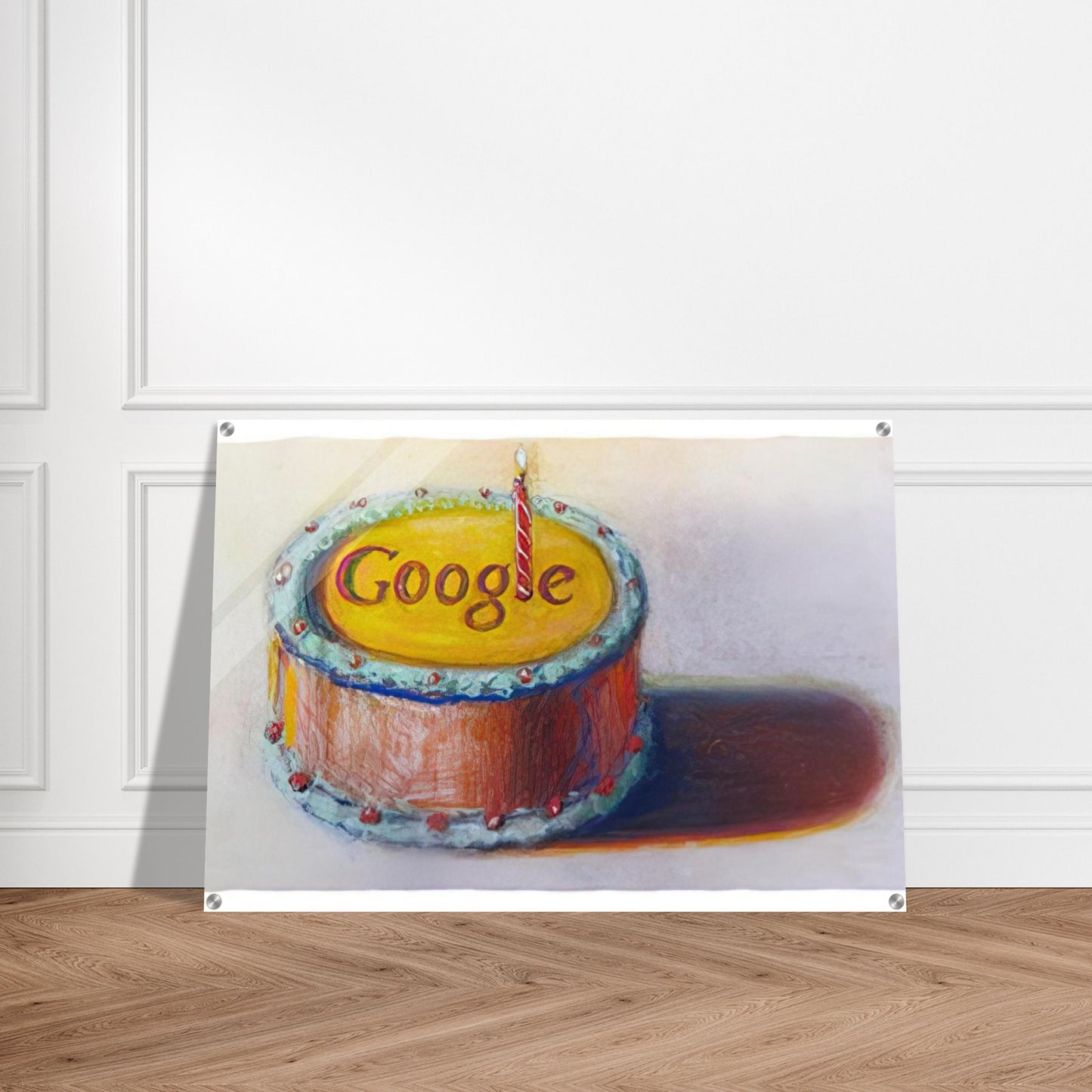 Google - 12th Birthday Cake Doodle - 2010 - Wayne Thiebaud Acrylic Print - 70x100 cm / 28x40″ inches