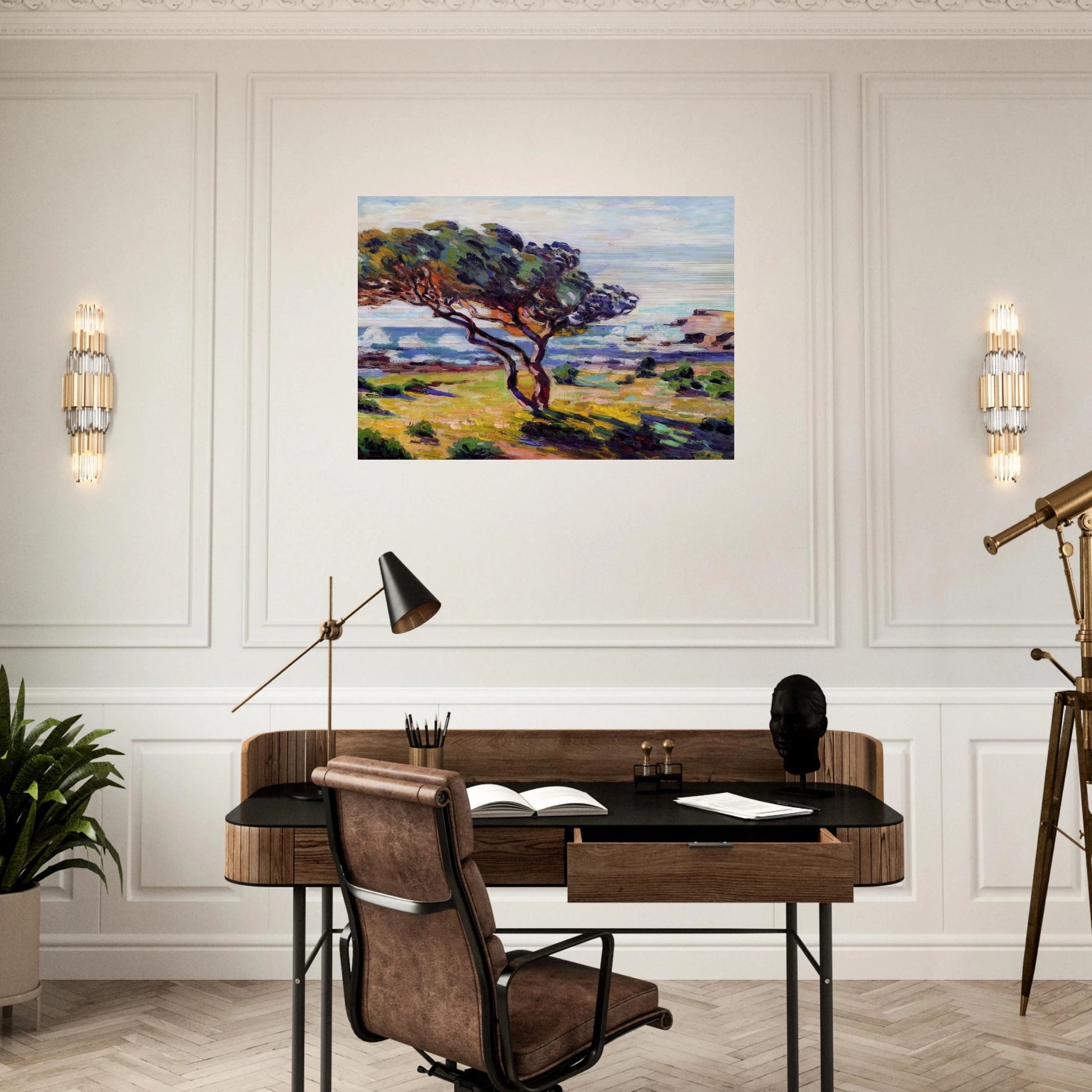 Rafales de vent, Le Brusc - 1911 - Armand Guillaumin Brushed Aluminum Print - 70x100 cm / 28x40 inches | Armand Guillaumin Aluminum Print | Armand Guillaumin Prints