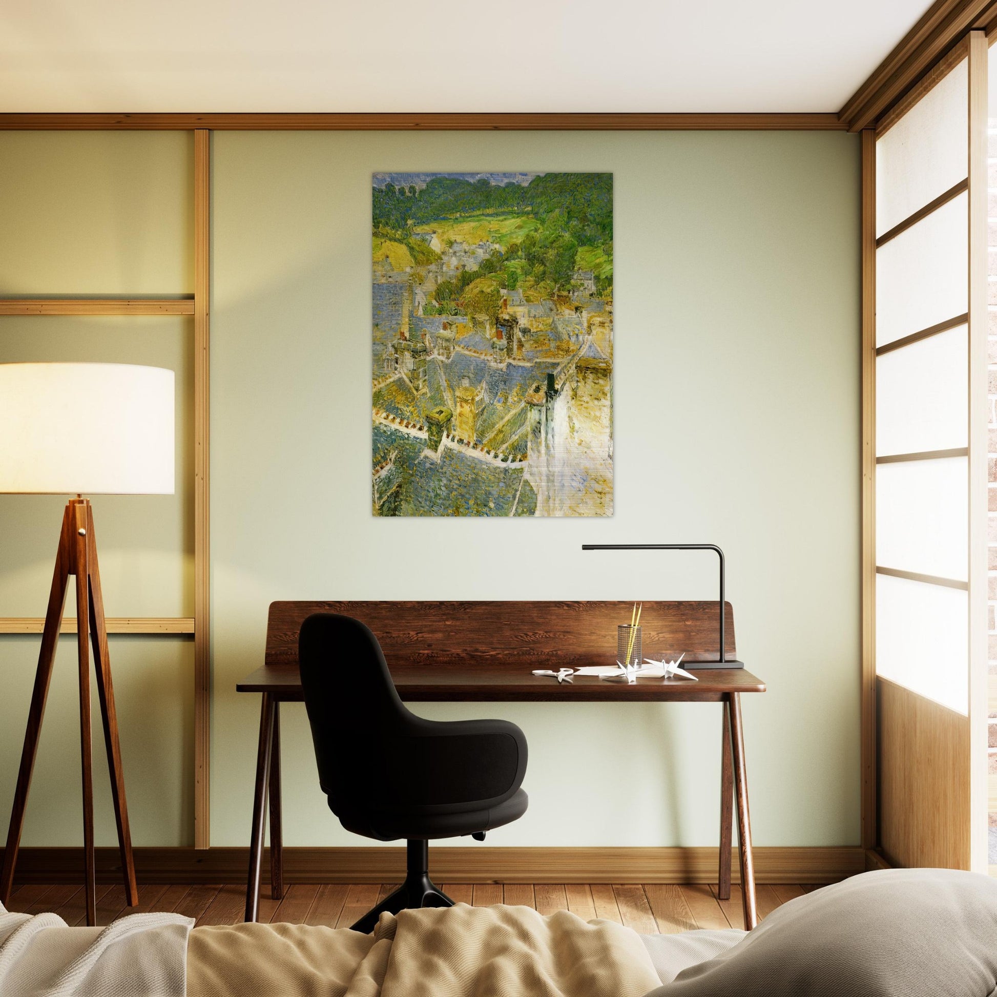 Rooftops, Pont-Aven - Childe Hassam Brushed Aluminum Print - 70x100 cm / 28x40 inches | Childe Hassam Aluminum Print | Childe Hassam Prints