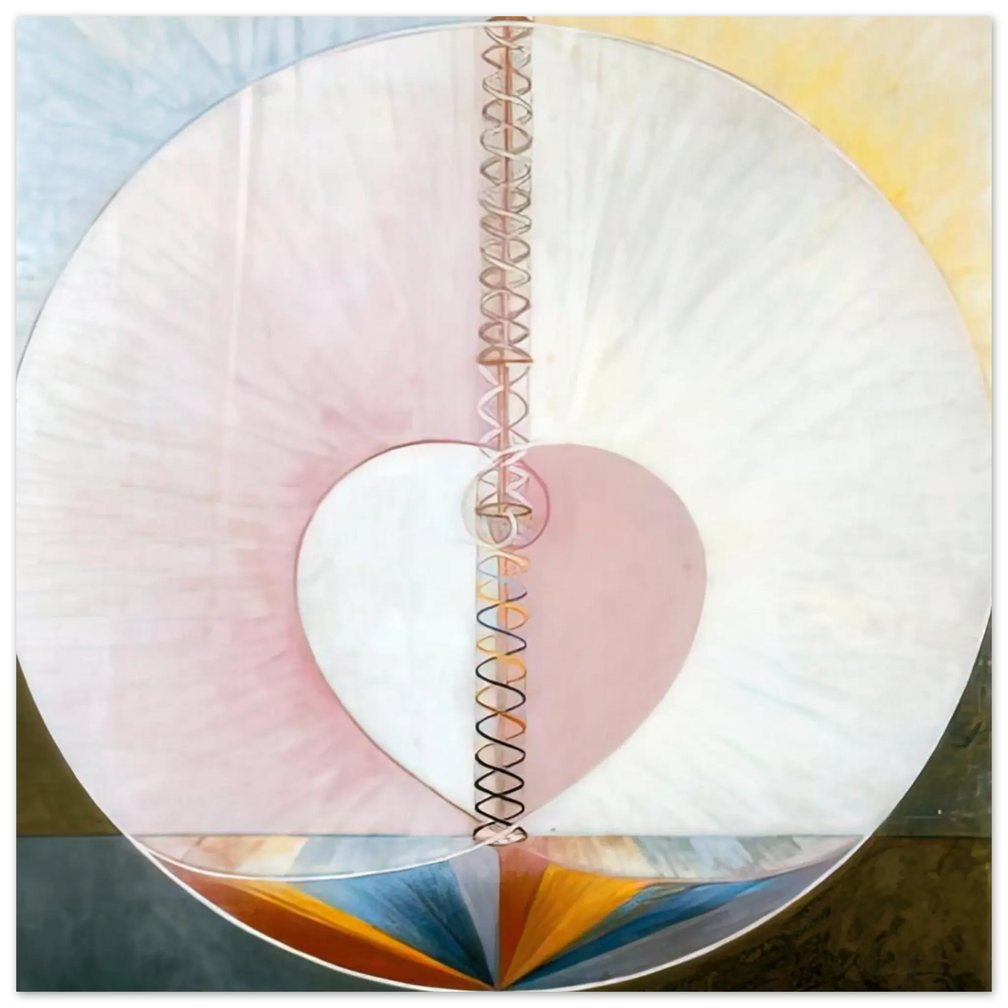 Hilma af Klint - WHAT A HUMAN BEING IS 1910 Wall art - 15x20 cm / 6x8 Inches - Premium Wooden Framed Poster With Fine Art Paper - White frame
