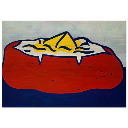 BAKED POTATO 1962 - Roy Lichtenstein Brushed Aluminum Print - 70x100 cm / 28x40 inches | Roy Lichtenstein Aluminum Print | Roy Lichtenstein Prints
