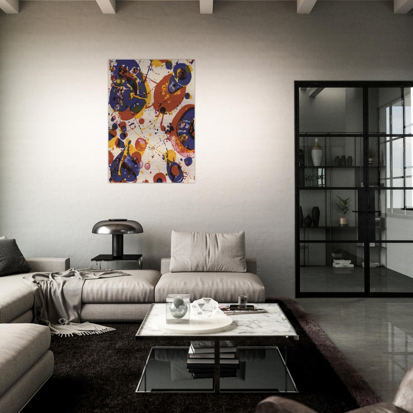 Untitled  from Pasadena Box   Lembark L58  - Sam Francis Brushed Aluminum Print - 70x100 cm / 28x40 inches | Sam Francis Aluminum Print | Sam Francis Prints